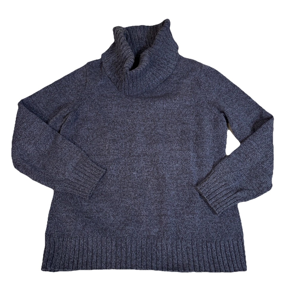 Lauren Jeans Co Ralph‎ Lauren Blue Cowl Neck Pullover Sweater XL Cotton Chunky